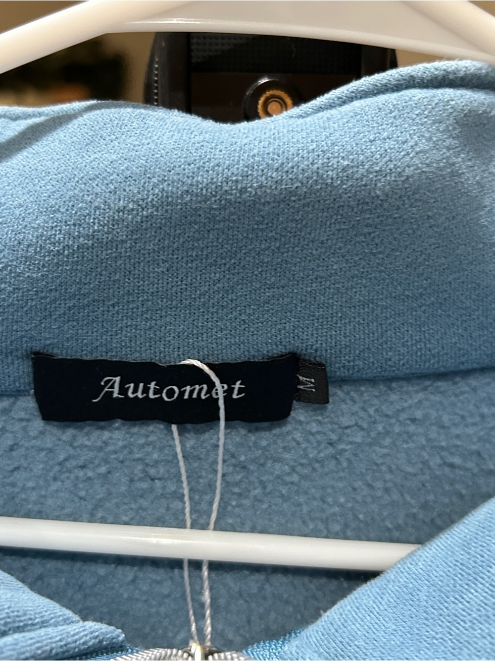 Automet Blue Fleece Oversized 1/2 Zip Sweatshirt with Pocket Size M